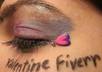 write your message under or on my stylized eyes lids