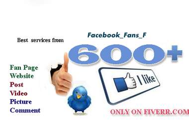 give you 600+ Facebook Like,Fan to Your Fan Page Or Website Or Posts,Pictures,Video,Comment big1