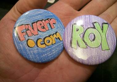 draw your name and press it into a button big1