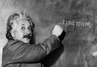 make Albert Einstein to write anything you want on his chalk board for 5 messages and pictures big1