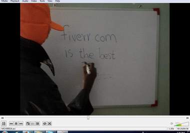 provide a video by writing your name, product name or anything big1