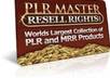 give you Master Resell Rights Package The largest PLR and content you can use or resell
