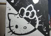 create a black and white hello kitty painting small1