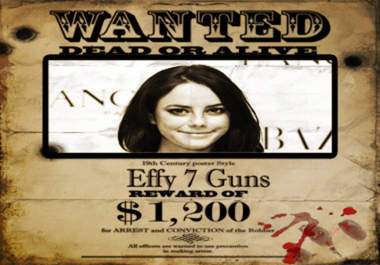 place your photo on the most realistic Wanted Poster 19th century style big1