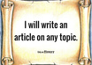 write a 350 word article on any topic small1