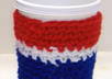 crochet you a Coffee cup Sleeve in Olympics Red White and Blue small1