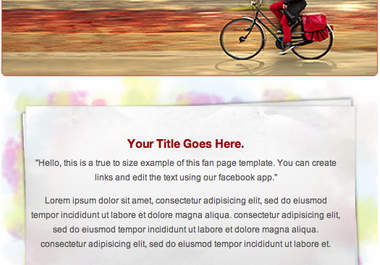 provide you with a Facebook fan page template, which you can customize using our facebook app big1