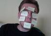 put post it notes with your message all over my face in a video sequence small1