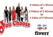 create 4 awesome videos on any topic